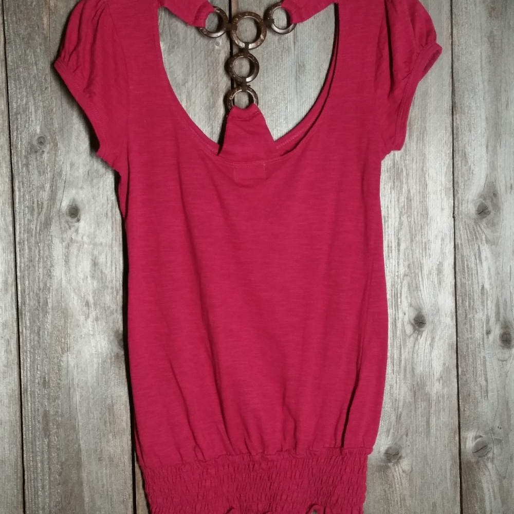 3/$20 sale ~ Eyelash Couture Top Tunic S Hot Pink Fuchsia